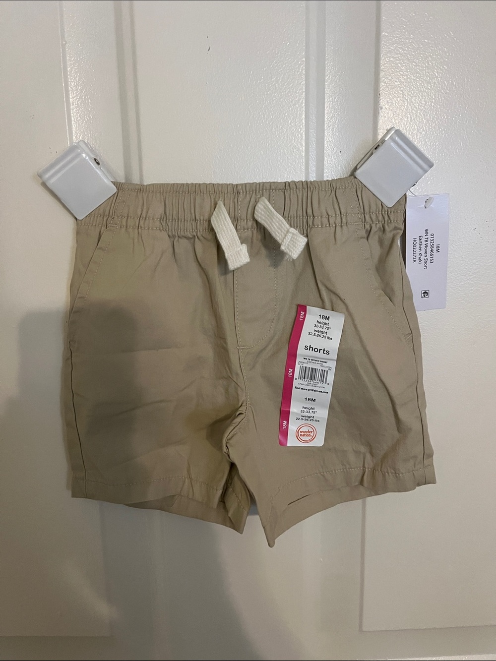 NWT 18M Kids Beige Cotton Drawstring Shorts